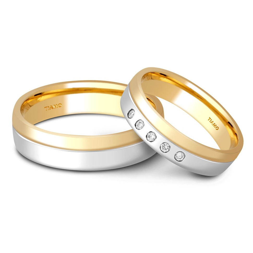 Обручальное кольцо из комбинированного золота TIAMO (000094)