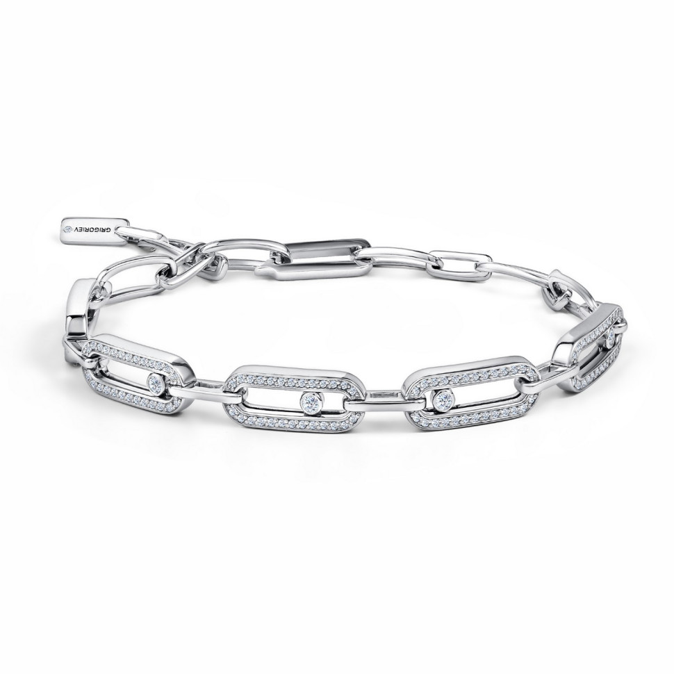 Браслет из белого золота с бриллиантами (060569)