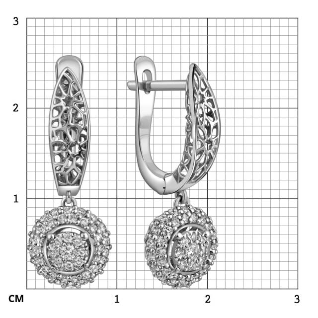 Серьги из белого золота с бриллиантами (025185)