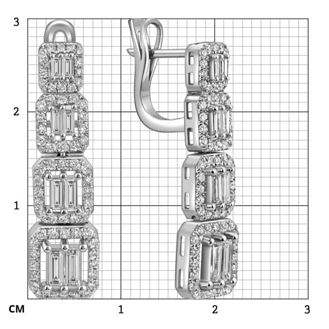 Серьги из белого золота с бриллиантами (051614)