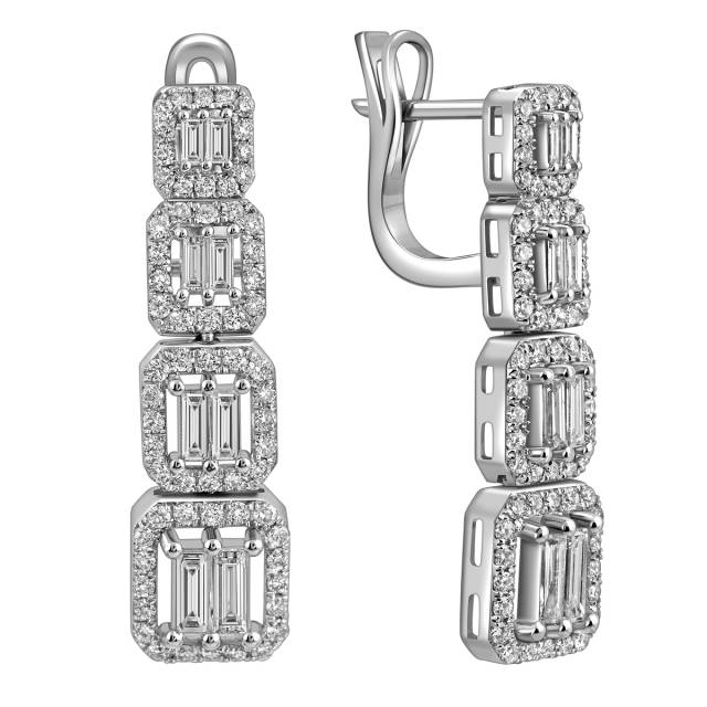 Серьги из белого золота с бриллиантами (051614)