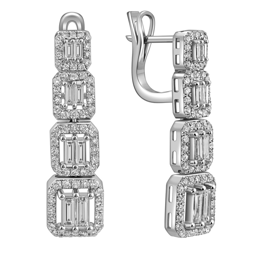 Серьги из белого золота с бриллиантами (051614)