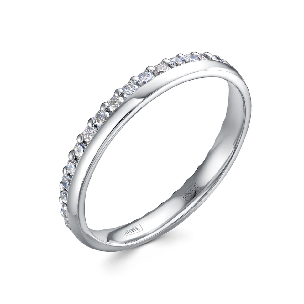 Обручальное кольцо из платины с бриллиантами (057983)