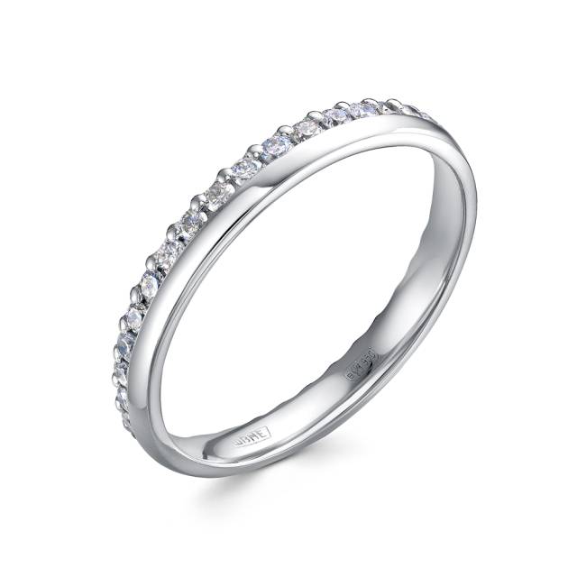 Обручальное кольцо из платины с бриллиантами (057983)