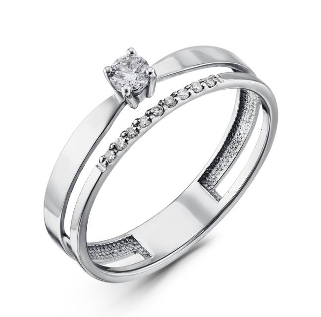 Помолвочное кольцо из белого золота с бриллиантами (060479)
