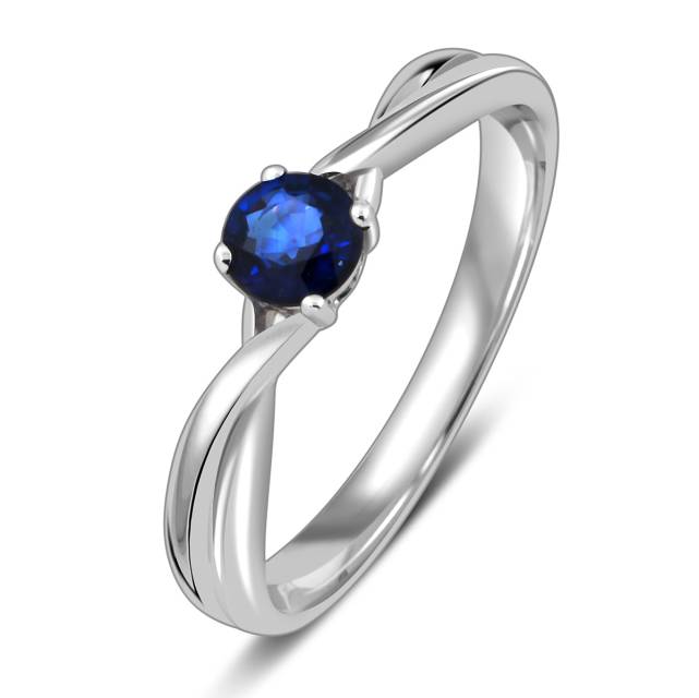 Помолвочное кольцо из белого золота с сапфиром (049046)
