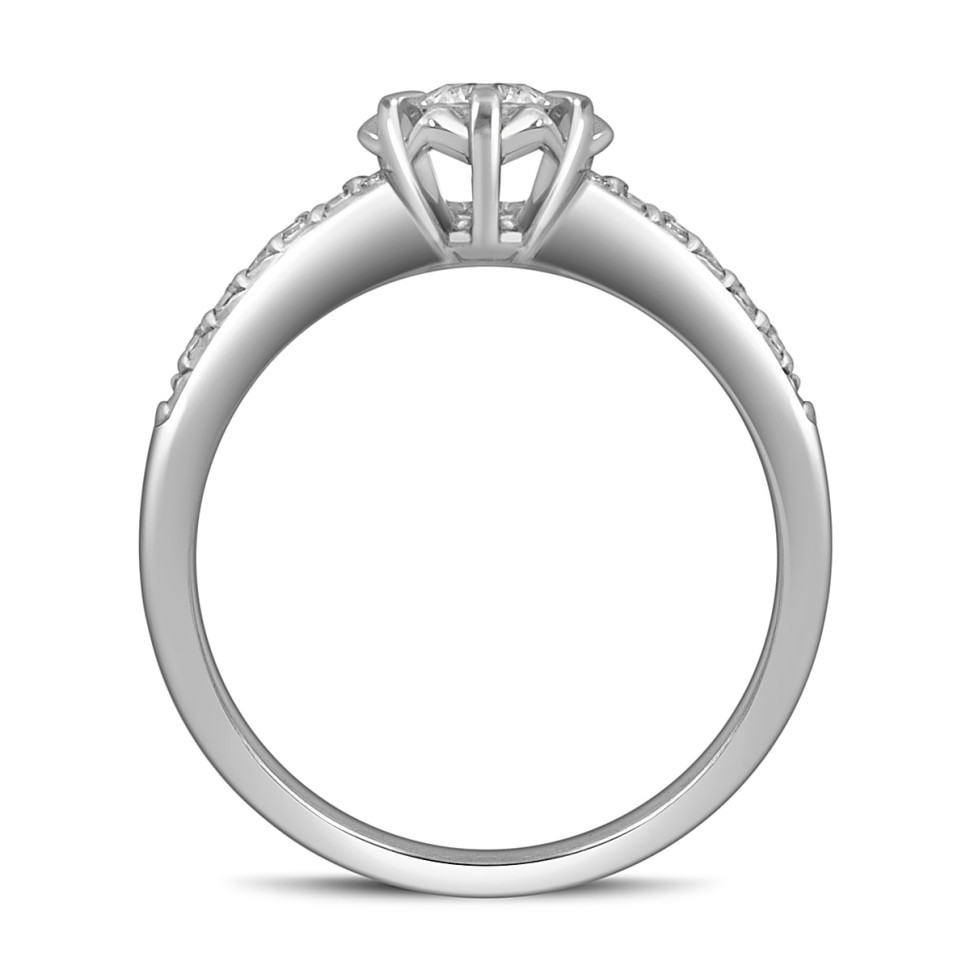 Помолвочное кольцо из белого золота с бриллиантами (048515)