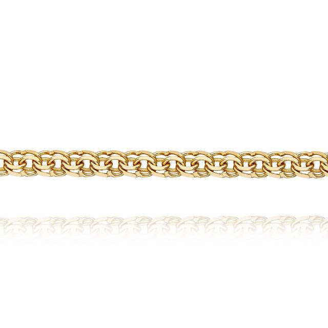 Цепь из жёлтого золота, плетение Гарибальди (047304)