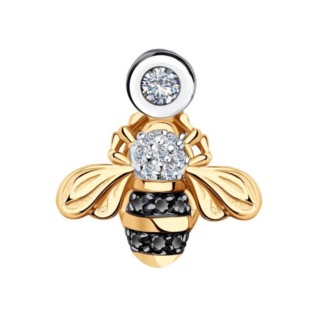 Кулон из красного золота с бриллиантами (049911)