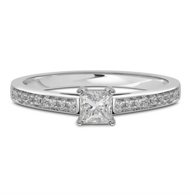 Помолвочное кольцо из белого золота с бриллиантами (046478)