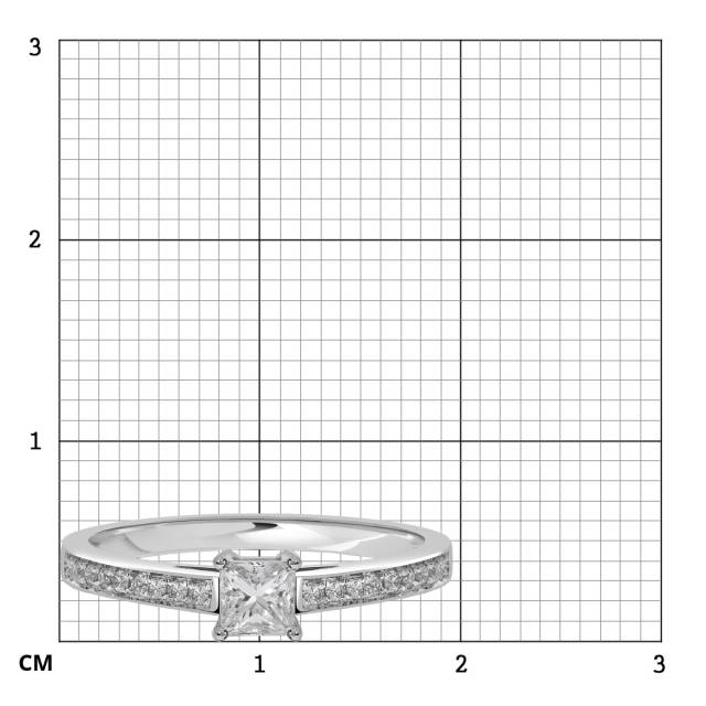 Помолвочное кольцо из белого золота с бриллиантами (046478)