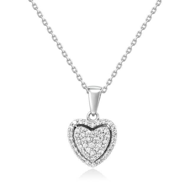 Колье из белого золота с бриллиантами Сердце (055622)