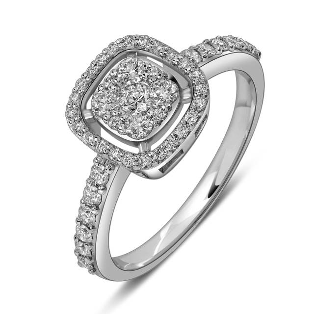 Кольцо из белого золота с бриллиантами (063727)