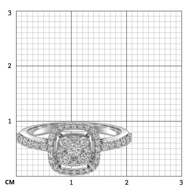 Кольцо из белого золота с бриллиантами (063727)