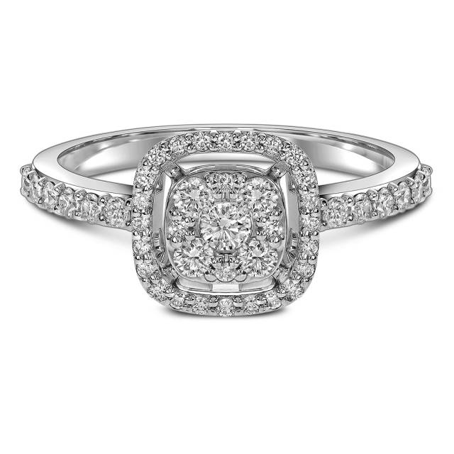 Кольцо из белого золота с бриллиантами (063727)