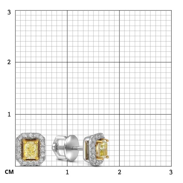 Серьги пусеты из белого золота с бриллиантами (059218)