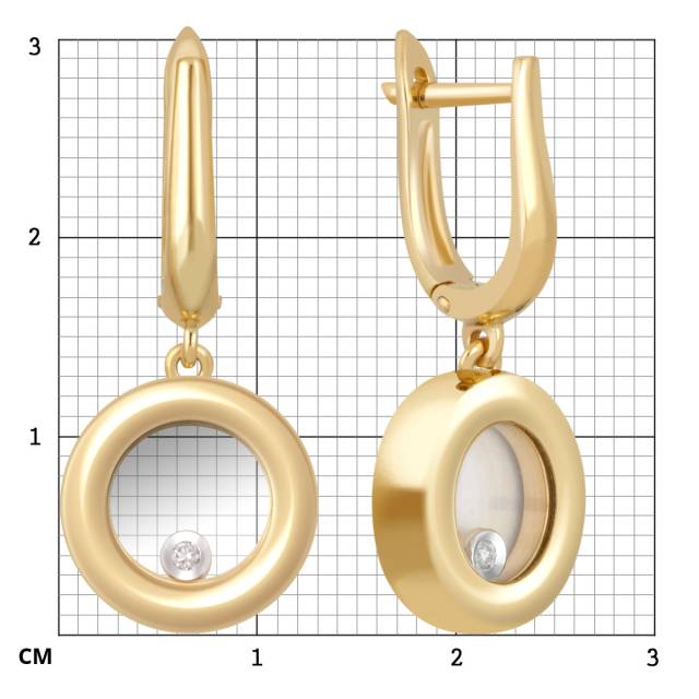 Серьги из жёлтого золота с бриллиантами (039684)