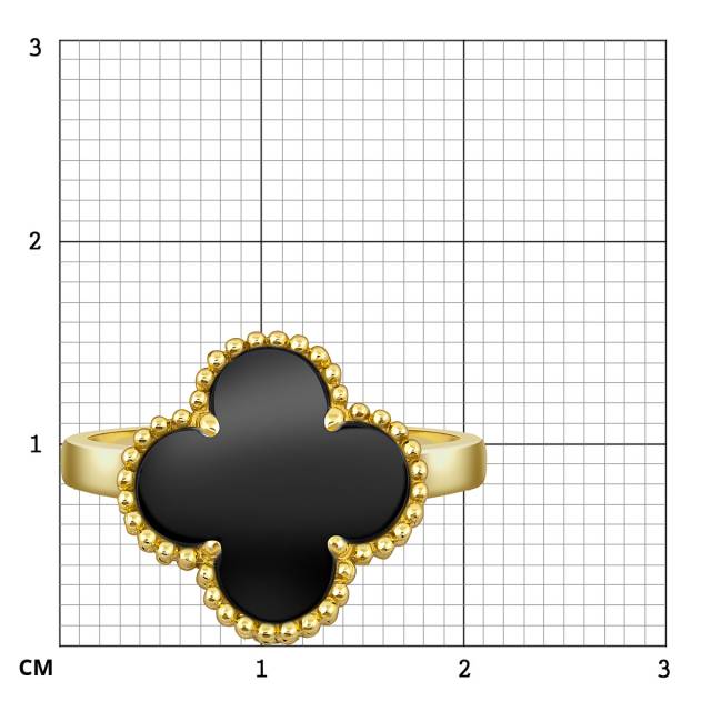 Кольцо из жёлтого золота с ониксом (057717)