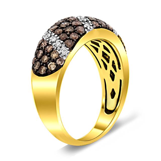 Кольцо из жёлтого золота с бриллиантами (013661)