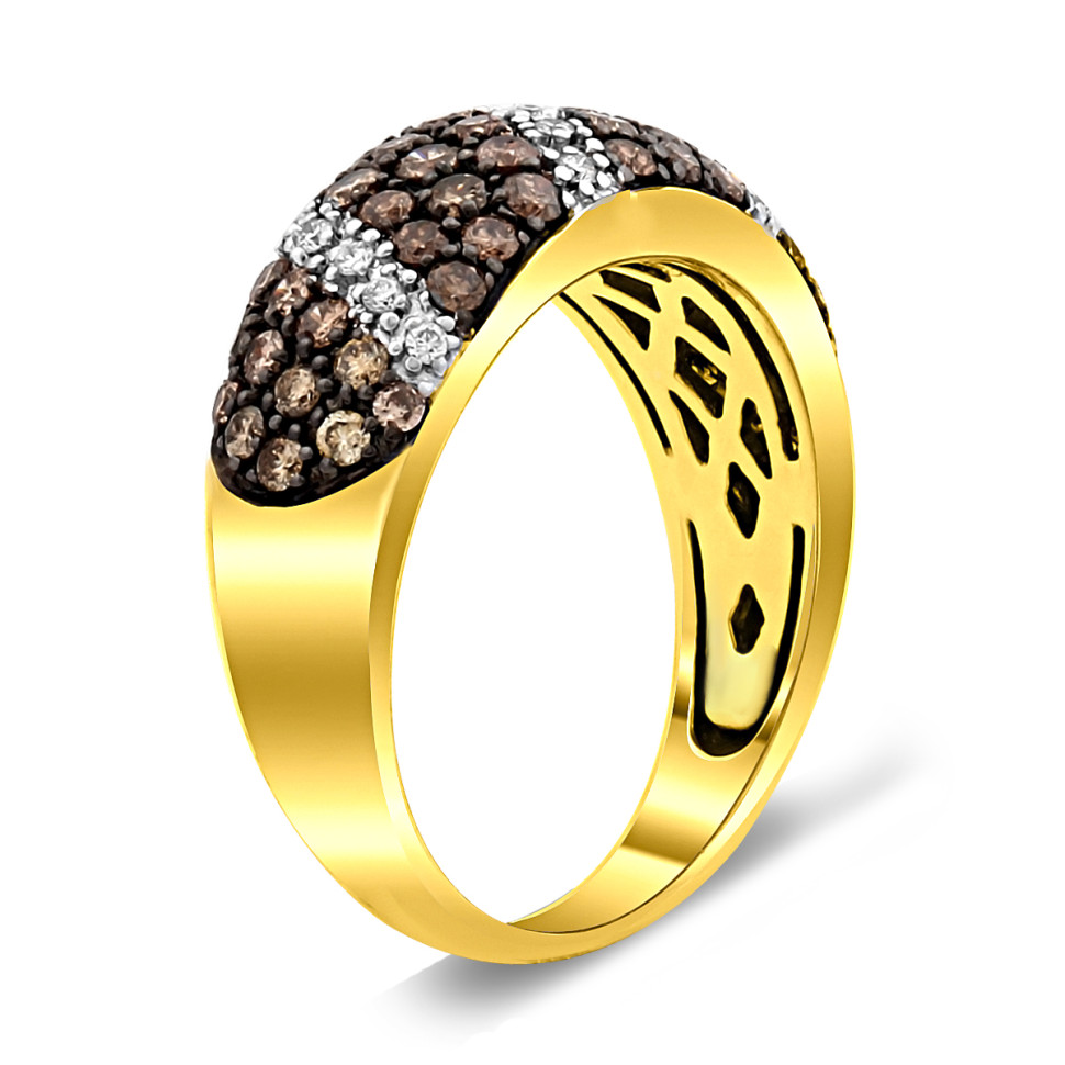 Кольцо из жёлтого золота с бриллиантами (013661)