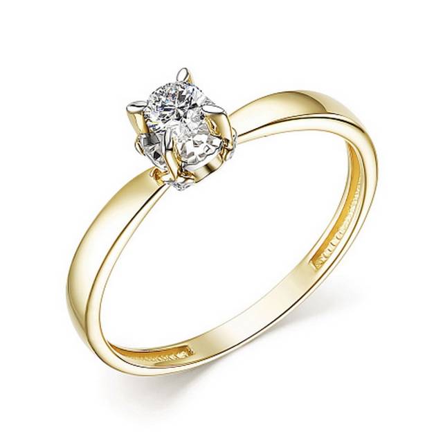 Помолвочное кольцо из жёлтого золота с бриллиантами (053688)