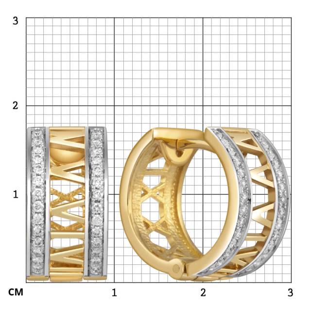 Серьги из жёлтого золота с бриллиантами (053809)
