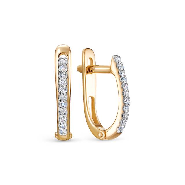 Серьги из красного золота с бриллиантами (053876)