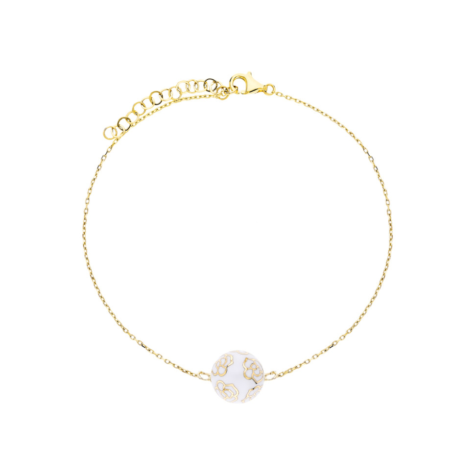 Браслет из жёлтого золота с эмалью (054253)