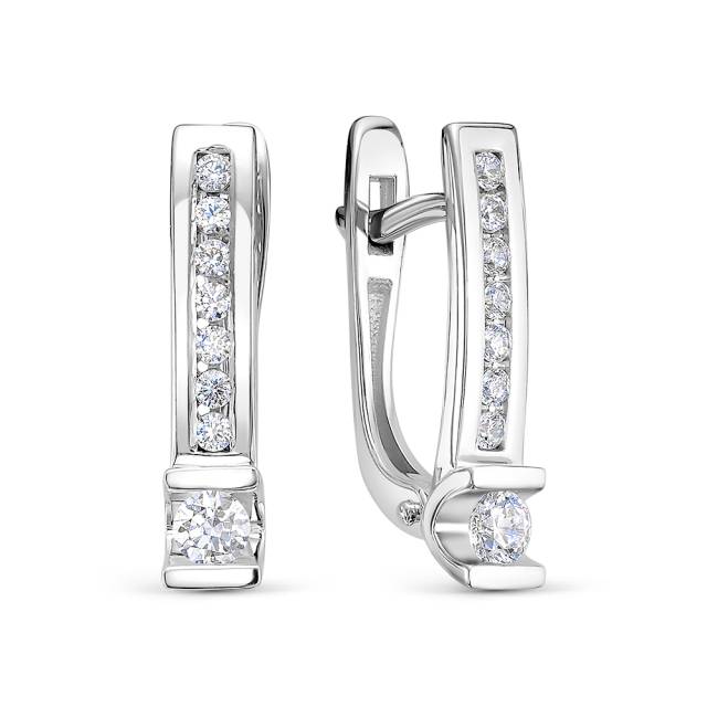Серьги из платины с бриллиантами (048273)