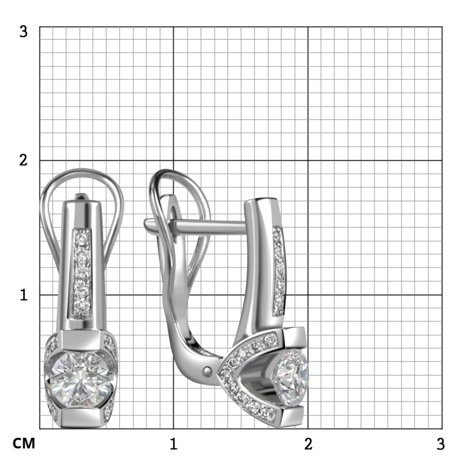 Серьги из белого золота с бриллиантами (060814)