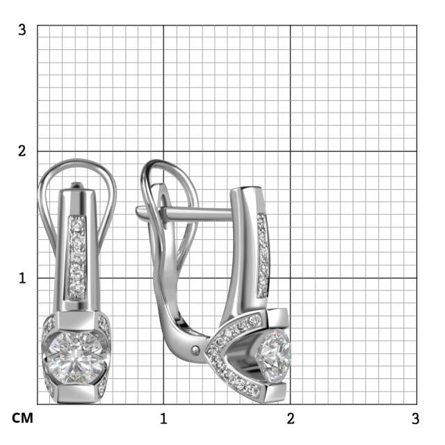 Серьги из белого золота с бриллиантами (060814)