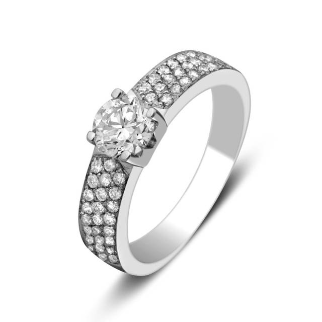 Помолвочное кольцо из белого золота с бриллиантами (024784)
