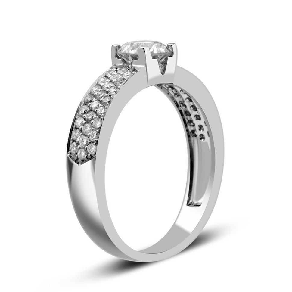 Помолвочное кольцо из белого золота с бриллиантами (024784)