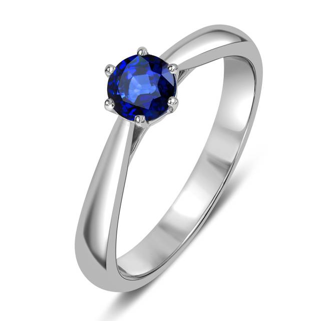 Помолвочное кольцо из белого золота с сапфиром (049031)