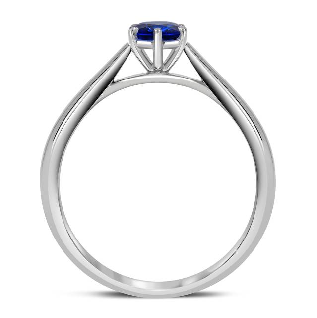 Помолвочное кольцо из белого золота с сапфиром (049031)