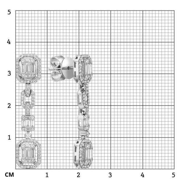 Серьги из белого золота с бриллиантами (043916)