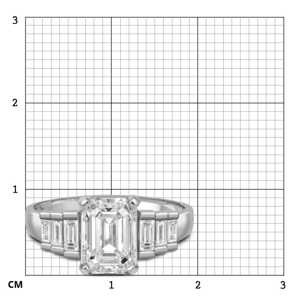 Помолвочное кольцо из платины с бриллиантами (055735)