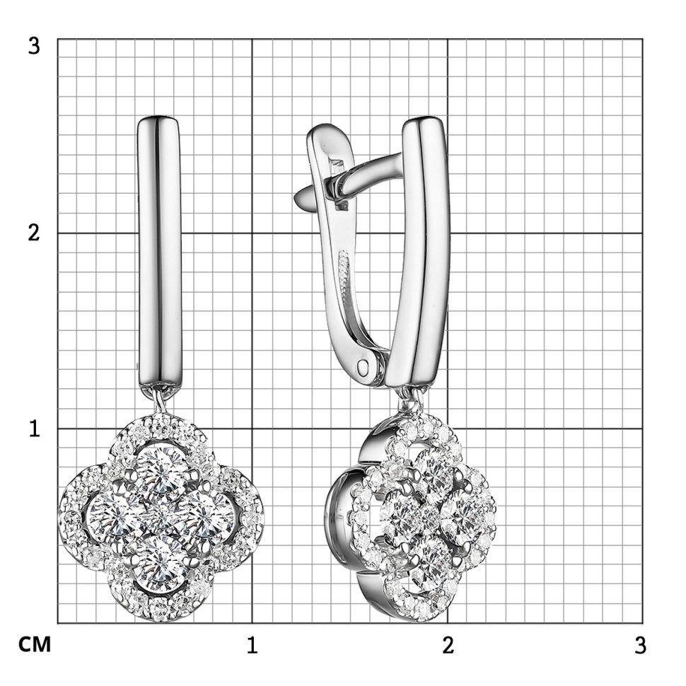 Серьги из белого золота с бриллиантами (055781)