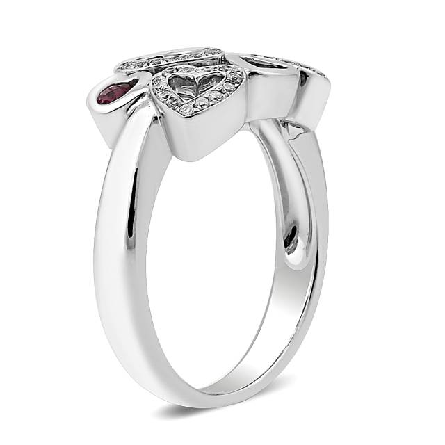 Кольцо из белого золота с бриллиантами и турмалинами (015426)