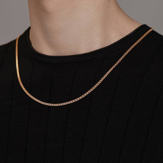 Цепь из красного золота, плетение "Бисмарк" (037167)