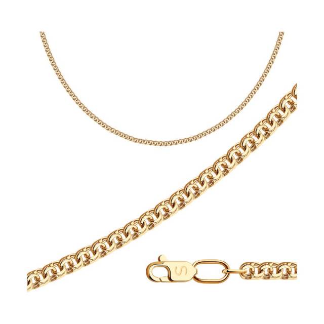 Цепь из красного золота, плетение "Бисмарк" (037167)