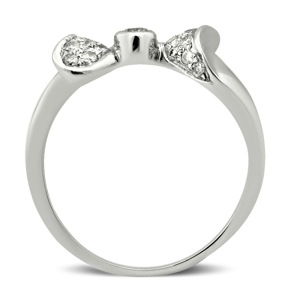 Кольцо из белого золота с бриллиантами (023858)