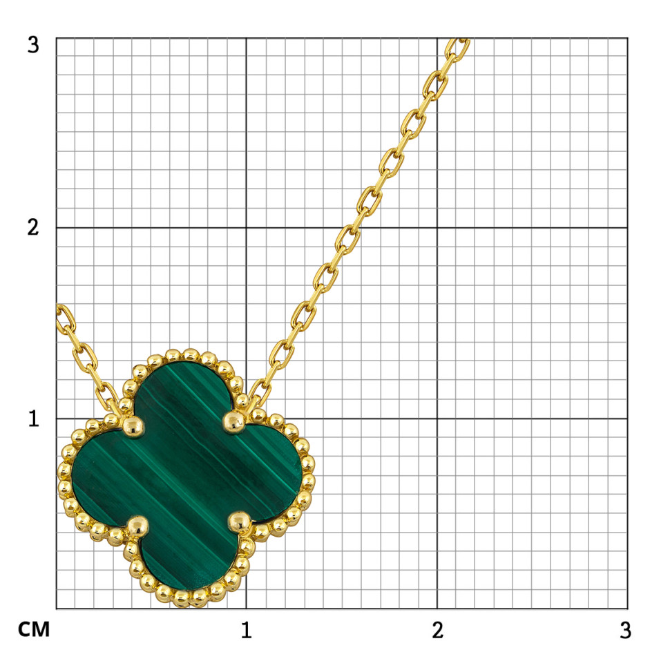 Колье из жёлтого золота с малахитом (057702)