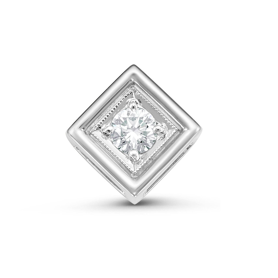 Кулон из белого золота с бриллиантом (049955)