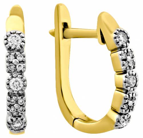 Серьги из жёлтого золота с бриллиантами 