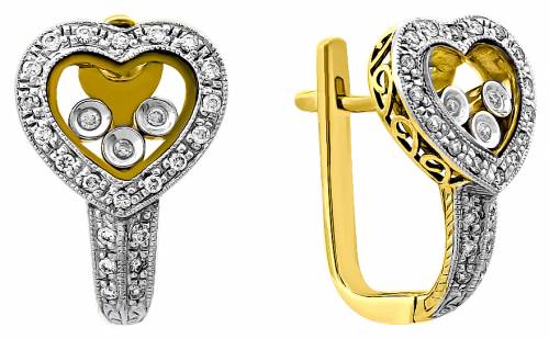 Серьги из жёлтого золота с бриллиантами
