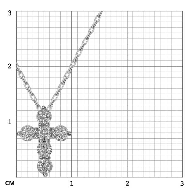 Колье крест из белого золота с бриллиантами (063641)