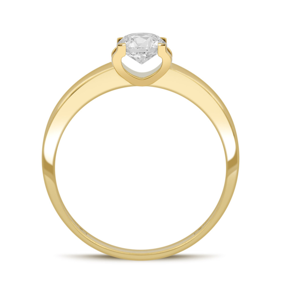 Помолвочное кольцо из жёлтого золота с бриллиантом (049650)