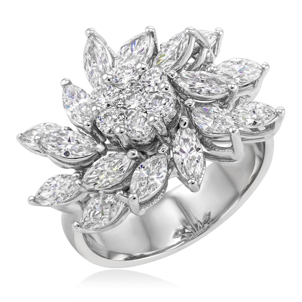 Кольцо из белого золота с бриллиантами (055626)