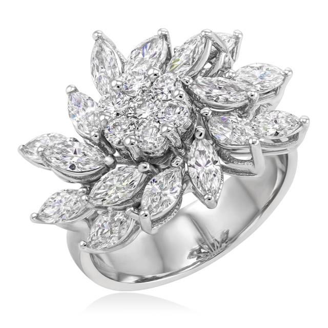 Кольцо из белого золота с бриллиантами (055626)